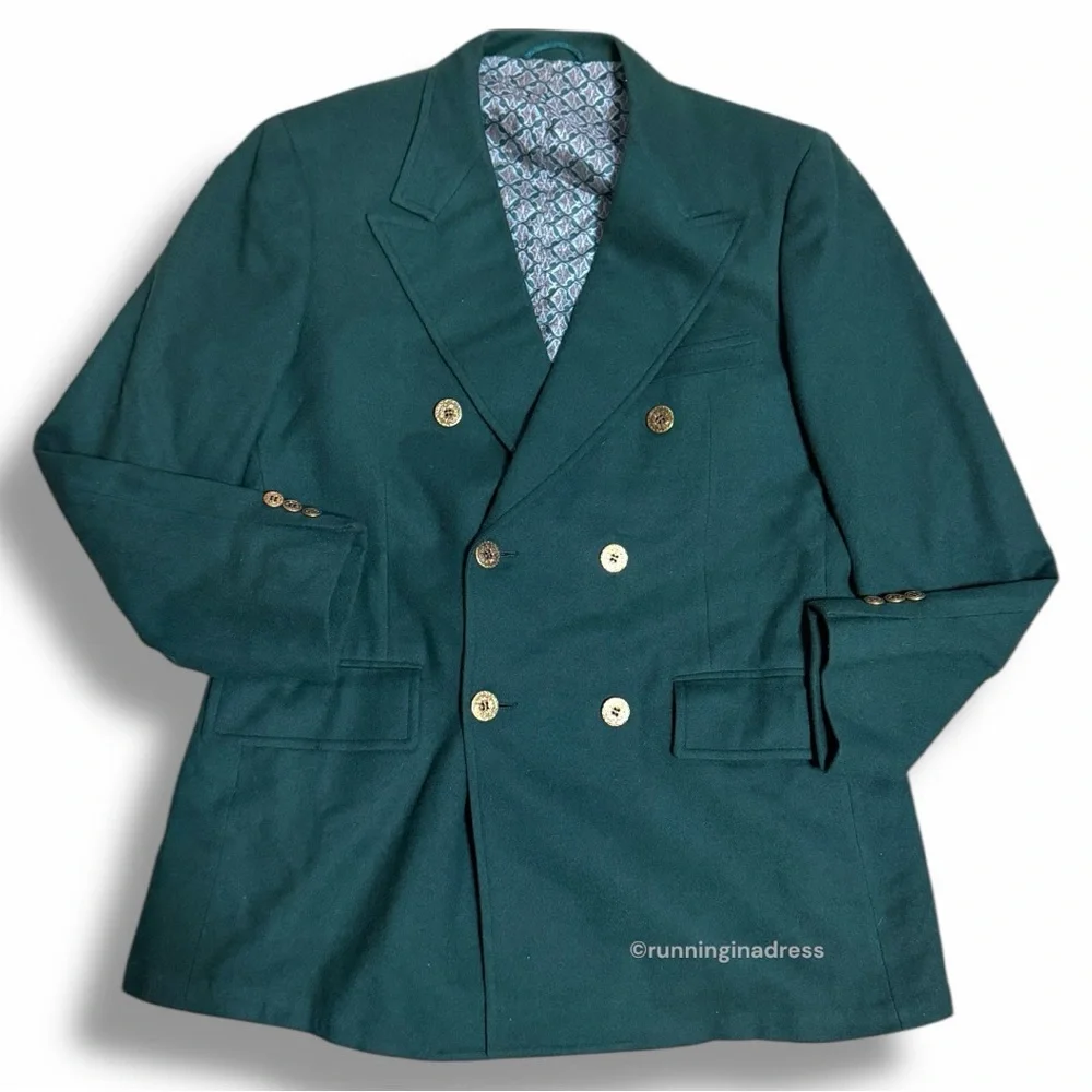 Rare Vintage 1950s Early 60s Shack's Double-Breasted Green Blazer ACWA Union Tag